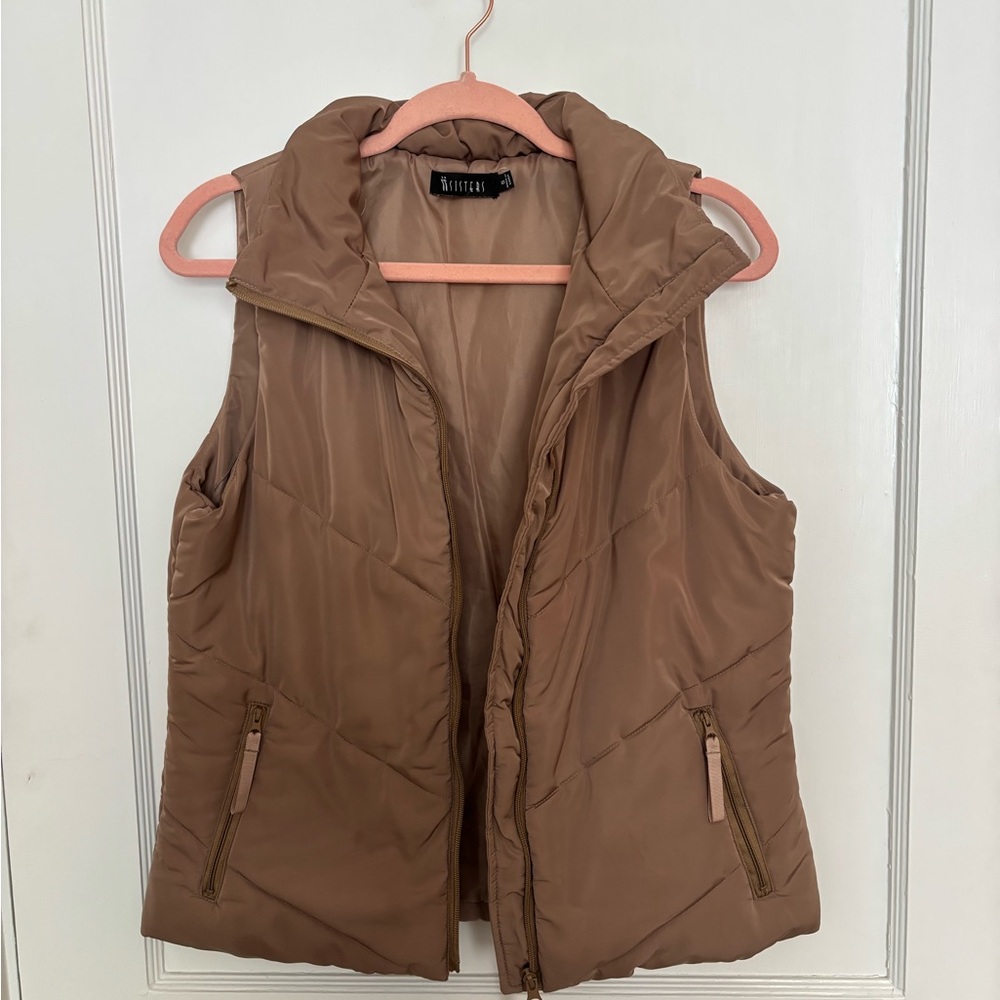 Women's Brown Puffer Vest